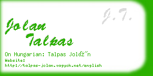 jolan talpas business card